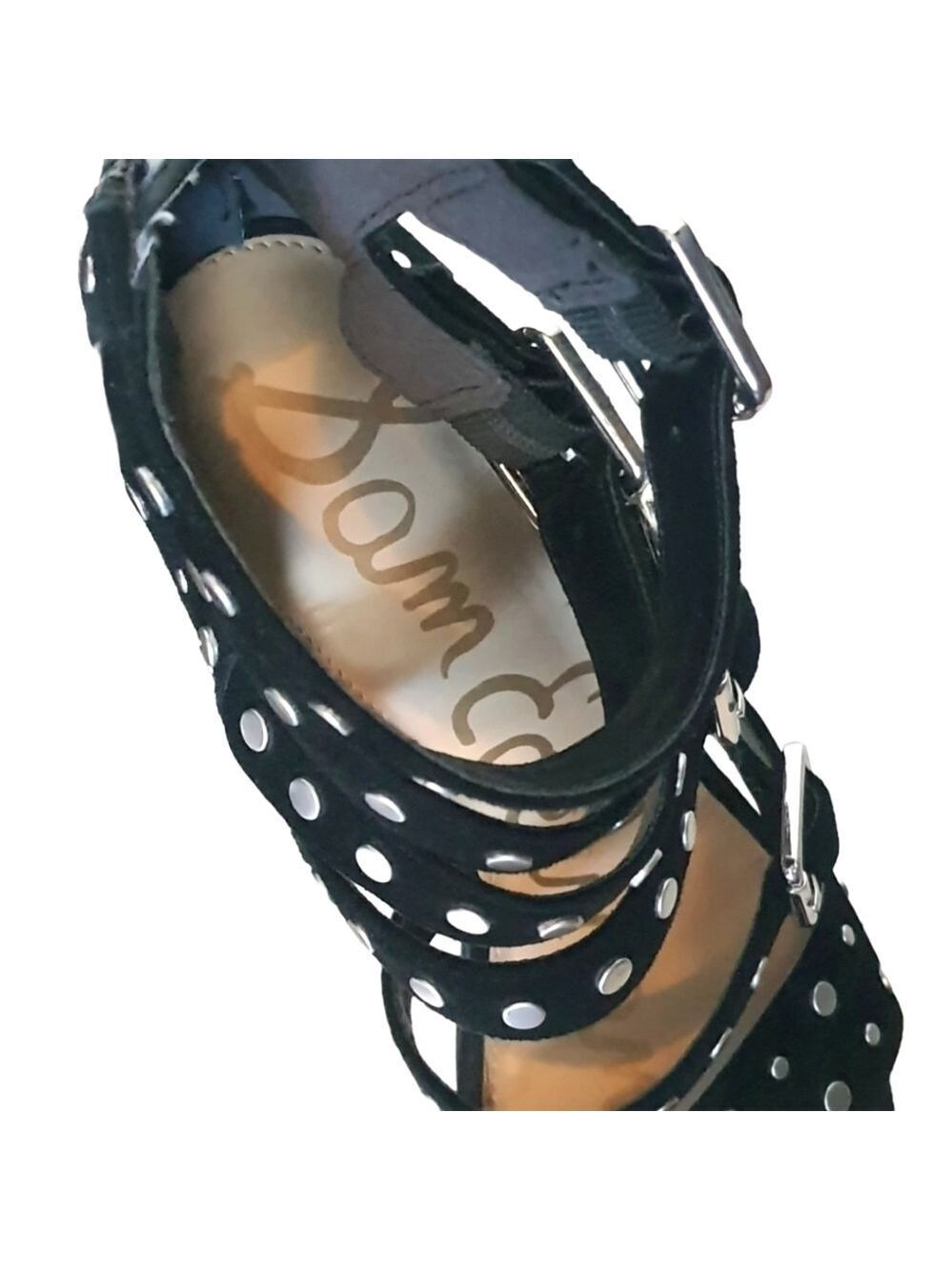 Sam Edelman Studded Strappy Buckled Heels Womens 7.5 - Picture 5 of 16